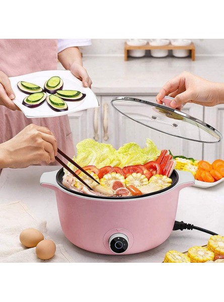 JTJxop Electric Skillet Non Stick with Lid Professional Multi-Function Electric Cooker Adjustable Heat Setting for Everyone Pink - SKKVPF73