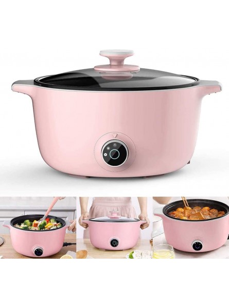 JTJxop Electric Skillet Non Stick with Lid Professional Multi-Function Electric Cooker Adjustable Heat Setting for Everyone Pink - SKKVPF73