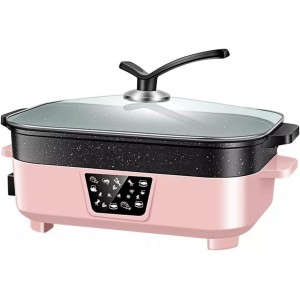 WOGDTNCE 220V Electric Frying Pan 1350W Hot Pot Cooker 7L Large Capacity Hot Plate Non Stick Barbecue Grill Detachable Electric Steamer Color : Pink Size : 7L liuguifeng Color : Pink Size : 7L - QZMG9R3D