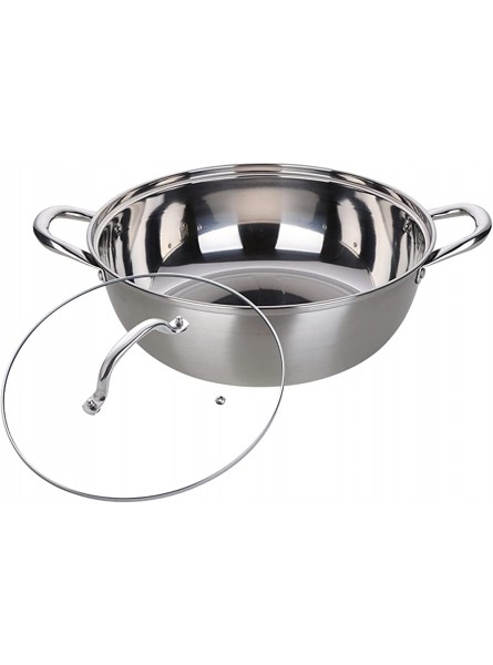 cjcaijun hot pot 30CM Electric Hot Pot Soup Pot Big With Lids 18 10 Stainless Steel Matte Home Kitchen Cookware Shabu Pot air fryer Color : Silver - LNHF8QQP