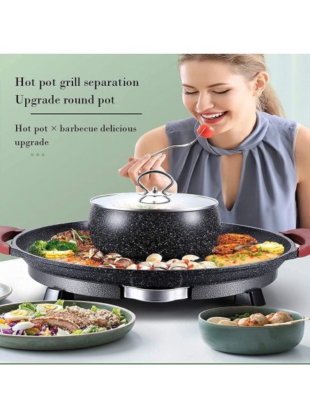Electric Barbecue Grill Indoor Non-Stick Pan Electric BBQ Pan Hot Pot All-in-one Smokeless Electric Grill Teppanyaki Pan Household Suitable For 3-8 People - NHGKI8IO