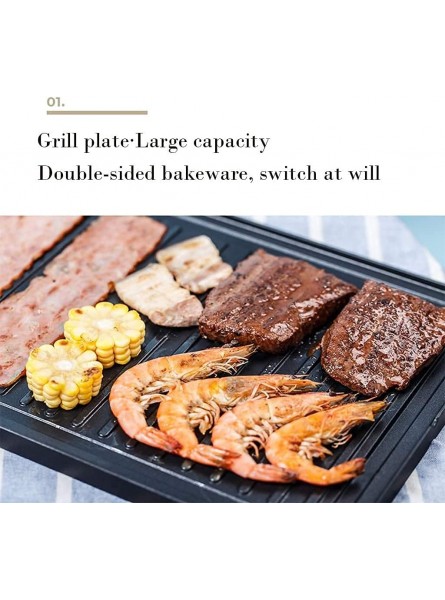 Electric Bbq Grill And Hot Pot Indoor Smokeless Non-stick Baking Tray Skewers Hot Pot Bake Three-in-one Machine 220V 1800W Household Multifunctional Bakeware Color : Blue Size : Without pot - IJVQ37V1