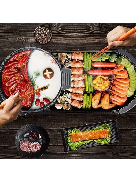 Electric Grill Bbq Electric Barbecue Grill Indoor Hot Pot Chafing Dish Large Capacity Household Multifunctional Non Stick Pan Bbq Grill Electric Griddles With 5 Temperature Adjustments - EXCFARBV
