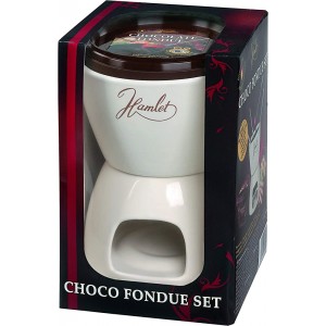 Hamlet Chocolate Fondue Set with 4 Fondue Forks Chocolate Drops 250 g and Fondue Ceramic Pot 250 g - ZNWR661X
