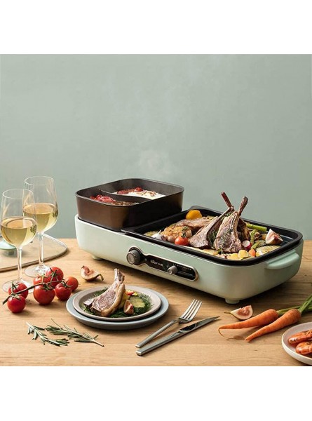 Linjolly Household Electric Grills Multifunction Cooking Double-control Barbecue Double-disc Detachable with Glass Cover 1800 W - FWED7NGT