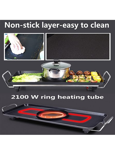 Linjolly Portable Electric Grill Smoke Free Home Electric Bakeware Barbecue with Handle and Adjustment Bracket 2100 W - NMLHDBMB