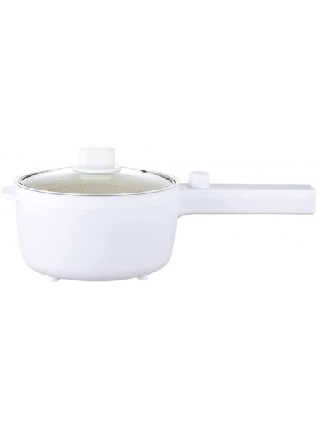 YNB Mulit-Function Electric Hot Pot 1.8 Liter Portable Mini Ramen Cooker Non-Stick Electric Skillet Round Frying Pan for Dorm Office,White,Without Steamer - IUFP63Y0
