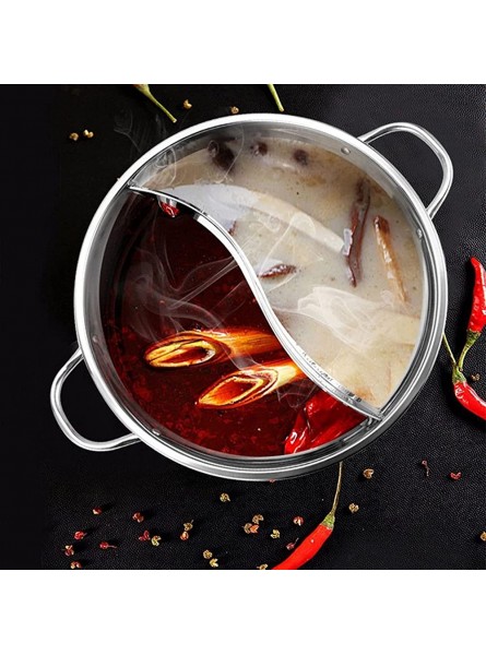 ZEFS--ESD Hot Pot Chinese Double-Flavor Hot Pot Stainless Steel Divided Plain Spicy Broth Fondue Chinoise Chaffy Dish Non-Stick Pan Hot Pot Cooker Electric Smokeless Grill - THTLE3U4