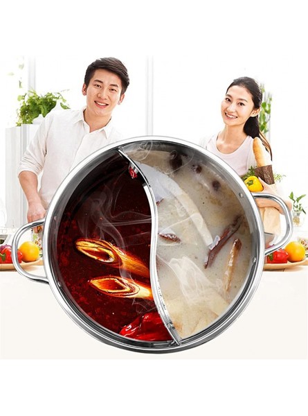 ZEFS--ESD Hot Pot Chinese Double-Flavor Hot Pot Stainless Steel Divided Plain Spicy Broth Fondue Chinoise Chaffy Dish Non-Stick Pan Hot Pot Cooker Electric Smokeless Grill - THTLE3U4