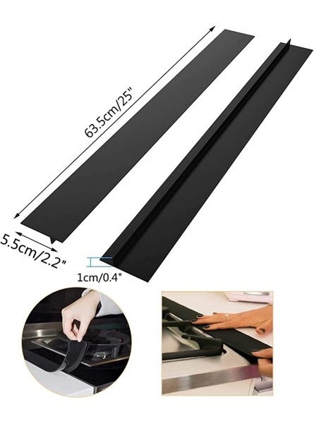 25 Inch Kitchen Silicone Stove Counter Gap Cover Gap Strips for Kitchen Counters Flexible Heat Resistant Worktop Edging Strip Sealing Covers for Stovetop Oven Washer & Drye 3 Pack Black - UOGF5BKS