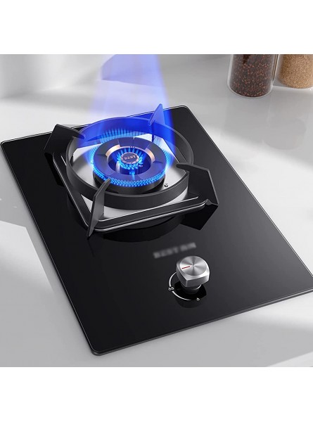 HJJ 5.2KW Home Kitchen Single Burner Gas Stove,Black Glass &Cast-Iron Pan Supports,Safety Lock,Fashion Design [Energy Class A] Color : LPG - HJHCBNYF
