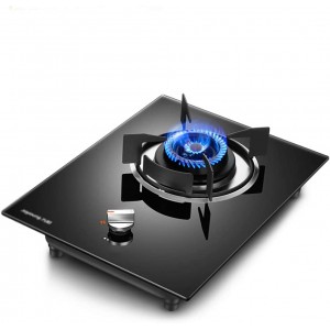 HJJ Desktop Recessed Gas Stove,4.2KW Firepower With Flameout Protection Black Tempered Glass Panel 33X44X15CM [Energy Class A] Color : Natural gas - QJEIGKUO