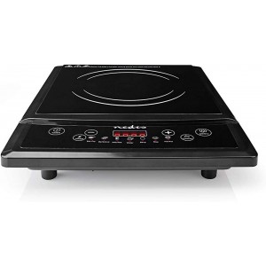 NEDIS Glass Induction Cooker 2000W with 1 Hob Display Touch Buttons Timer & Child Lock Black - HLECH722