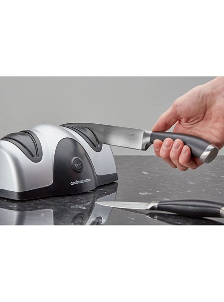 Andrew James Electric Knife Sharpener | Global Sharpner For Metal Kitchen Chefs Cooks Knives With 2 Grinding Wheels | Makes Sharpening Easy Work | Grinds Sharpens and Hones Blades - SCYQPBNK