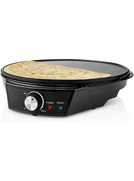 Ex-Pro Crepe Maker Electric 30cm Crepe and Pancake Maker with Non Stick Plate Adjustable Temperature Batter Spreader and Spatula 1200W Black - LKOE745H