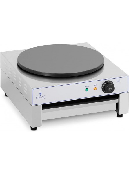 Royal Catering RC-CMS001 Crepe Maker Diameter 400 mm 3,000 W Pull-Out Compartment Crepe Iron Crepe Machine - TJQO3HP7