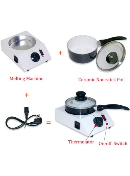 40W Electric Chocolate Melting Machine Tempering Cylinder Melter Pan Aluminum and Ceramic Electric Chocolate Melting Single Pot with 1 Ceramic Non Stick Pot - CJWDBYP4