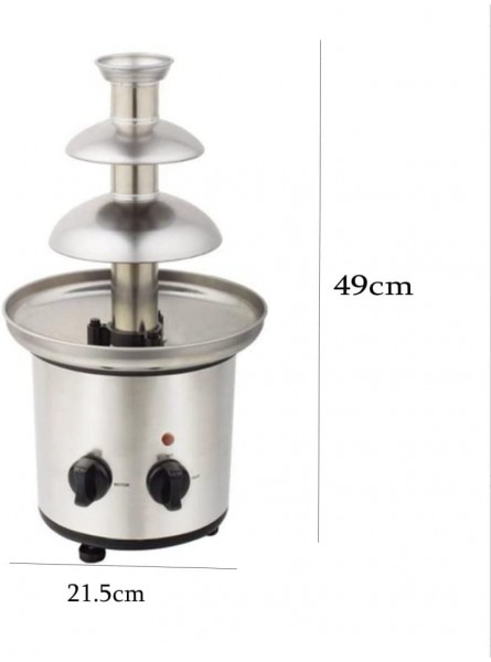 cakunmik 3 Tiers Chocolate Fondue Fountain,Easy To Assemble Melting Machine Stainless Steel Buffet Heater for Birthday Family Gathering,Silver - ODEYNVJD