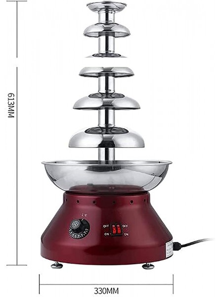 Chocolate Fountain 5 Tiers Chocolate Fondue Maker Fountain Party Waterfall Melting Machine with Hot Melting Pot Base Great for Parties Weddings - GDTR4R7K