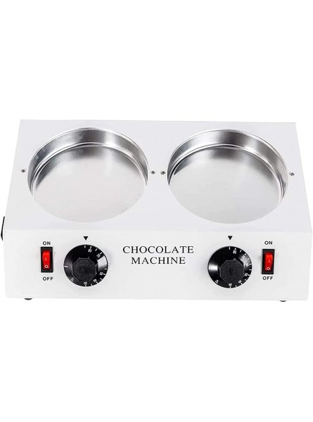 Chocolate Melting Pot Fountain Fondue | Professional Electric Chocolate Tempering Machine with Manual Control | Heated Chocolate Candy Double Pot Silver Silver - PXQX002Y