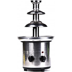 Commercial 4-Layer Chocolate Fondue Fountain Electric Stainless Steel Chocolate Fountain Quiet Motor for Melting Chocolate Candy Butter Cheese Caramel Dip - VJNZ3OA6