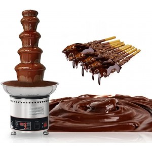 Fountain Machine for Kids 5-Tiers 304 Stainless Steel Commerical Chocolate Fondue，Multiple Leak-Proof Technology，Perfect for Cheese BBQ Sauce Ranch - UNTV69O0