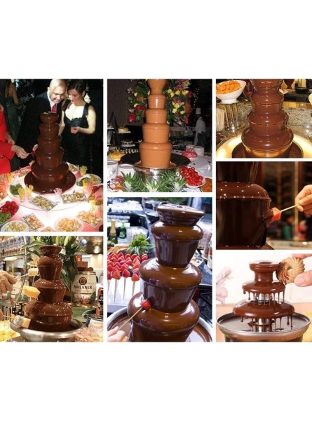 WJMLS Electric 4-Tier Stainless Steel Chocolate Fountain Temperature Control Range of 45°C-65°C Freely Adjustable Range Stable Heating. - CGUW3I20