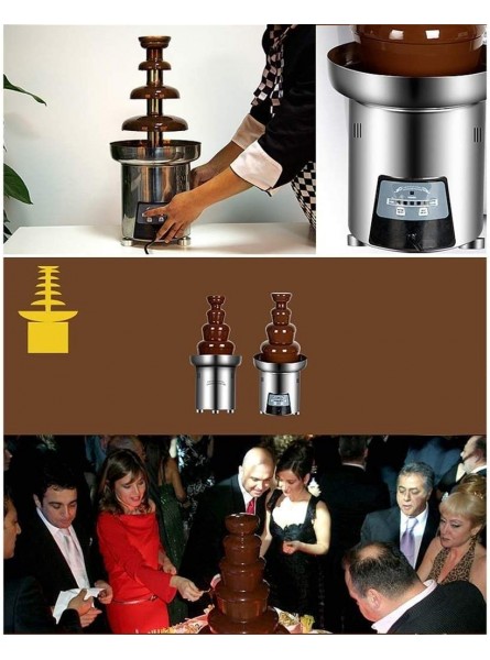 WJMLS Electric 4-Tier Stainless Steel Chocolate Fountain Temperature Control Range of 45°C-65°C Freely Adjustable Range Stable Heating. - CGUW3I20