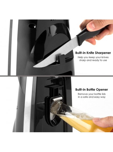 Progress EK4634P 3 in 1 Electric Tin Can Opener Bottle Opener Knife Sharpener Stainless Steel Blade Arthritis and Seniors Automatic Safe Cleaning Quick and Easy Black 70 W - VXIP1QJU