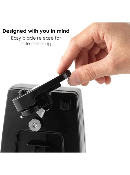Progress EK4634P 3 in 1 Electric Tin Can Opener Bottle Opener Knife Sharpener Stainless Steel Blade Arthritis and Seniors Automatic Safe Cleaning Quick and Easy Black 70 W - VXIP1QJU