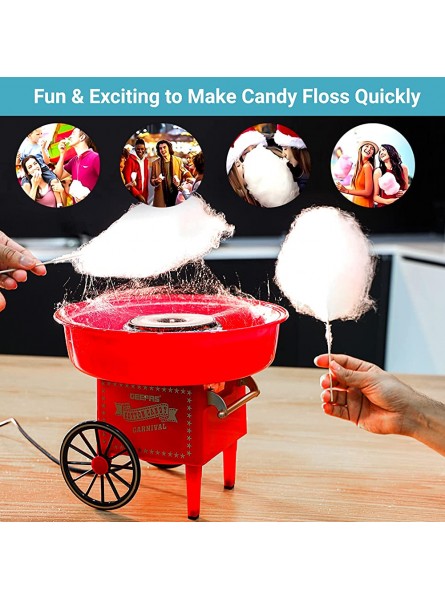 Geepas 500W Cotton Candy Maker for Birthdays Parties and Celebrations – Easy to Use Fun & Exciting to Make Candy Floss Quickly Simple Design 2 Years Warranty - QUITXJS0