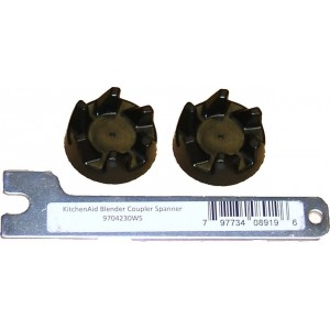 Replacement Two Black Rubber couplers aKA Clutch or Coupling with KA Parts Spanner Tool to Help The Removal of Your Old Coupler. for KitchenAid Stand Blender Models Starting KSB52 5KSB52 5KSB5B - TBWXMHDV