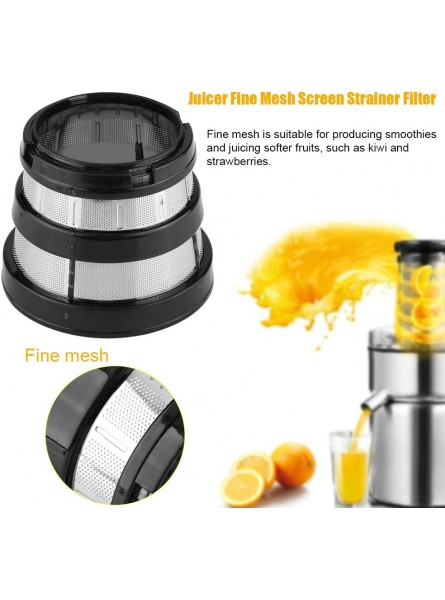 Fine Screen Juicing Juicer Filters Slow Juicer Fine Mesh Screen Strainer Small Hole Stainless Steel Filter Accessories Juicer Replacement Mat for Hurom HH-SBF11 HU-19SGM Black - DHGJYMN3