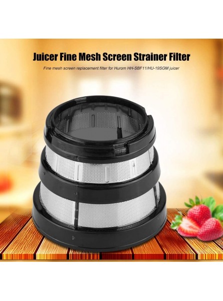 Fine Screen Juicing Juicer Filters Slow Juicer Fine Mesh Screen Strainer Small Hole Stainless Steel Filter Accessories Juicer Replacement Mat for Hurom HH-SBF11 HU-19SGM Black - DHGJYMN3