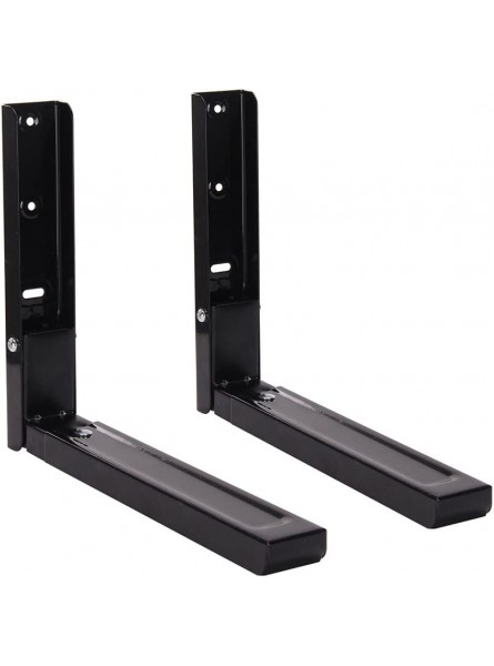 Shoze 2X Universal White Microwave Wall Mounting Holder Brackets With Extendable Arms Microwave Wall Bracket Black - ZWPISP76