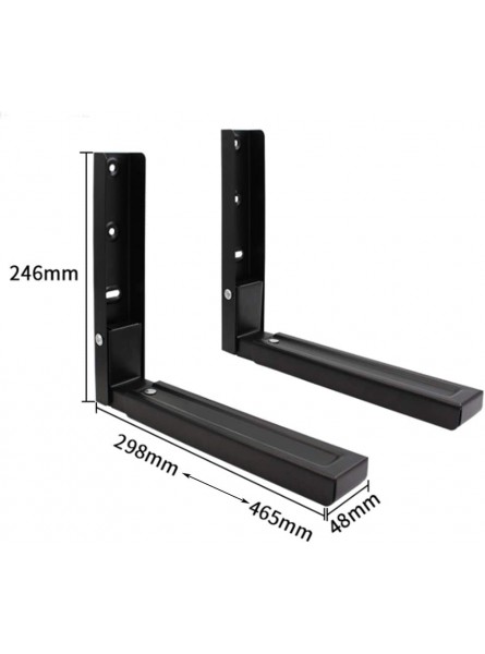Universal Microwave Wall mounting Bracket 2 Pack of Foldable Kitchen Stretch Oven Stand Shelf Rack Heavy Duty Microwave Holder for Grill Coffee Machine Max. Load 100 lb Black - HCOAV4XQ