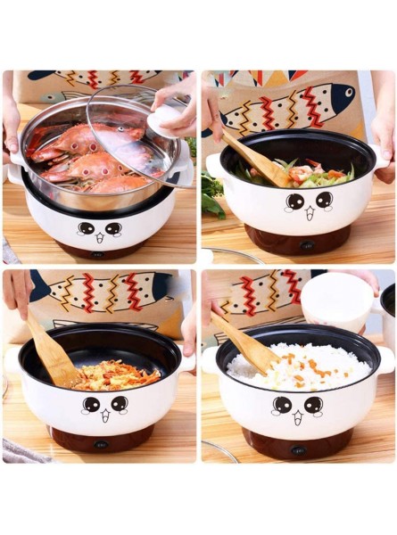 JTJxop 4-In-1 Multifunction Electric Cooker Skillet Non-Stick Stainless Steel Electric Grill Pot with Lid for Cooking Rice Soup Hotpot Steam Eggs Frying Fried Noodles with Steamer,20cm - GCVS6MFD