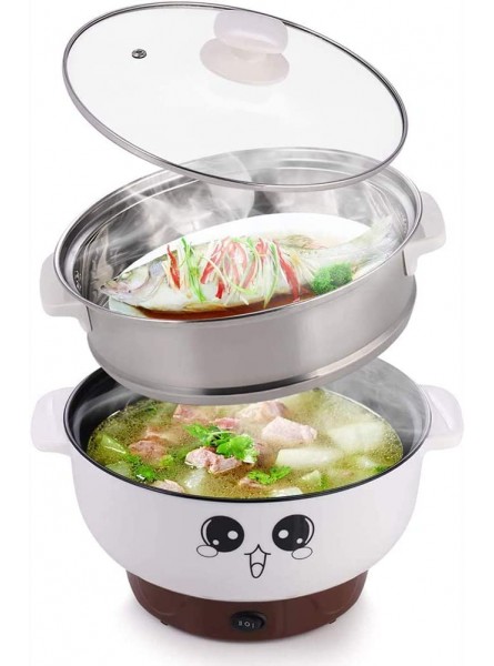 JTJxop 4-In-1 Multifunction Electric Cooker Skillet Non-Stick Stainless Steel Electric Grill Pot with Lid for Cooking Rice Soup Hotpot Steam Eggs Frying Fried Noodles with Steamer,20cm - GCVS6MFD