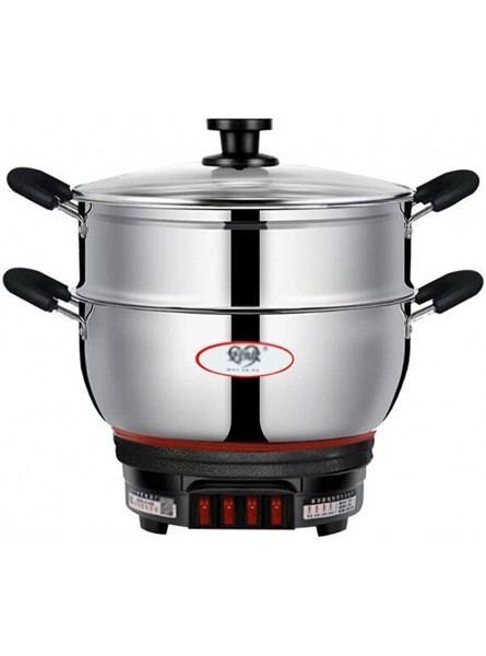 Commercial electric heating pot multi-function stainless steel pot thickened double cage electric wok cooking pot household large-capacity hot pot cooking integrated pot non-stick coating electric - TFAGQKX4