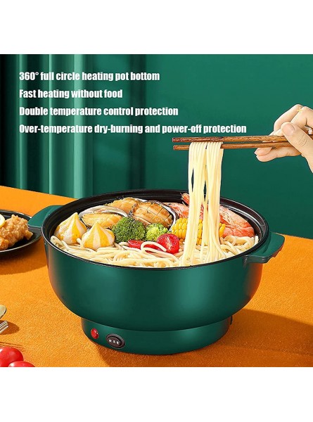 Electric Hot Pot Cooker Portable Electric Skillet with Nonstick Coating Multi-Function Electric Cooker Noodle Cooking Pot Steamer Soup Heater,pink,28CM - ZAGL3KTN