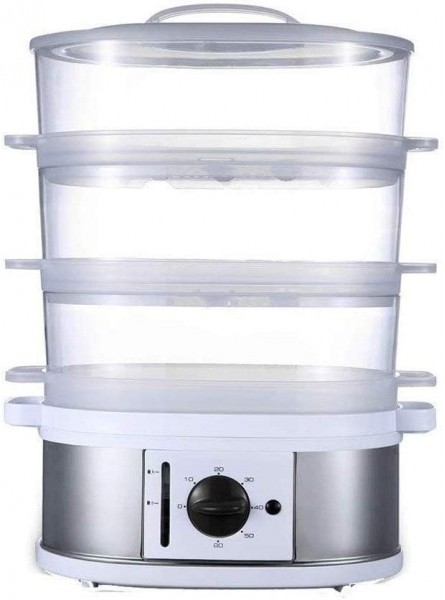 Electric Cooker Hot Pot Egg Cooker ，3-Tier Healthy Food Steamer with Tray Anti- Dry Protection Suitable for Cooking Vegetables Grains Meats Etc. - SUHMHO2O