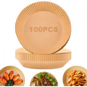 100PCS Air Fryer Liners 6.3 inch Air Fryer Paper Liners for 2-5 litres Air Fryer Disposable Natural Parchment Paper Non-Stick Oil-Proof Water-Proof - IVONX5HB