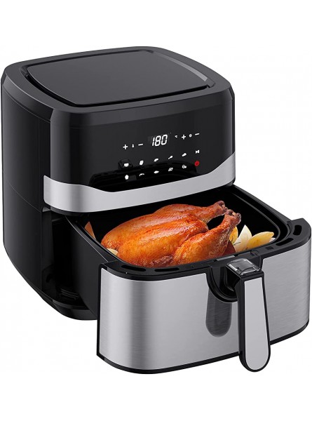 Air Fryer 7L 1800W Electric Air fryers with LED Touch Screen 9 Preset Menus Adjustable Time Temp Control for Roast Bake Healthy Oil-Free Cooking - XEXKXTPX