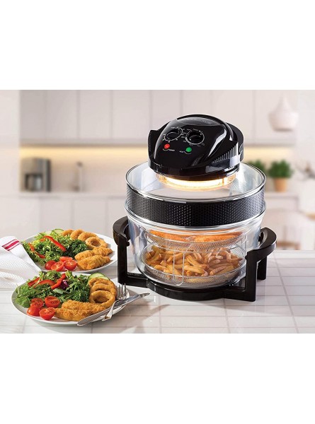 Aspect 17L Halogen Air Fryer with Removable Glass Bowl | Adjustable Temperature & Timer | 60min Timer with Self Cleaning Mode Black 1300W - YJDUA56R