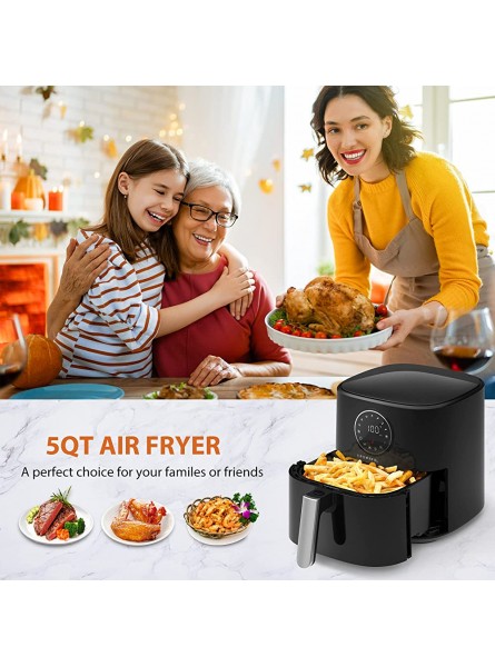 CROWNFUL Air Fryer 4.5L,Electric Hot Oven Oilless Cooker,LCD Digital Touch Screen with 7 Cooking Presets and 53 Recipes,Nonstick Basket,1500W ETL Listed Black - BQQGXVJR