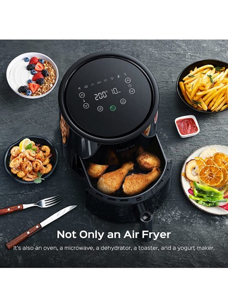 Dreo Air Fryer 40℃ to 200℃ 3.8 Liter Hot Oven Cooker with 50 Recipes 9 Cooking Functions on Easy Touch Screen Preheat Shake Reminder 9-in-1 Digital Airfryer Black - DKVDFMSI