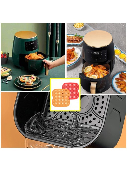 ENNRIXIN Reusable Air Fryer Liners,2 Pcs 8.5 inch 21.5cm Silicone Air Fryer Pad with Brush and Spatula,Non-Stick Heat Resistant Air Fryer Mat,Air Fryer Accessories for Small and Medium Air Fryer - EMIW27D7