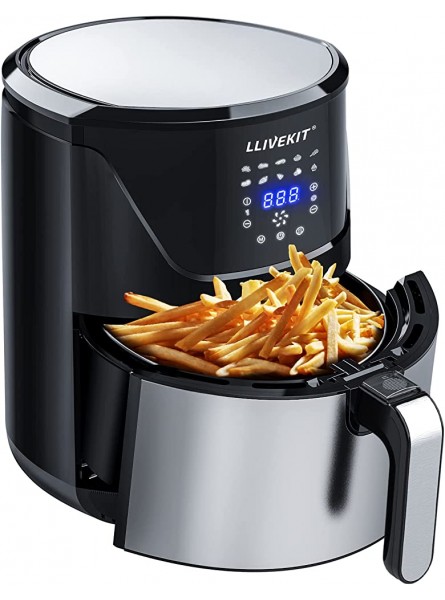 LLIVEKIT 7L Large Air Fryer Family Size Hot Air Fryer 1700W Digital Touchscreen with 10 Presets Removable Basket Timer & Temperature Control for Oil Free & Low Fat Healthy Cooking - LURMHRYI