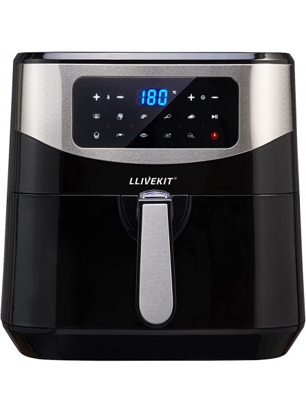 LLIVEKIT XL 7L Large Air Fryer Family Size Hot Air Fryer 1800W Digital Display with 10 Presets Removable Basket Timer & Preheat for Oil Free & Low Fat Cooking 21 Recipes - YHIKRDP7