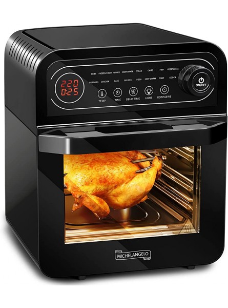 MICHELANGELO 12L Air Fryer Oven 12L Air Fryer with 16 Preset Menus All Functions in One Air Fry Bake Dehydrate Rotisserie Toast Pizza Keep Warm and More - NAEUFXMR